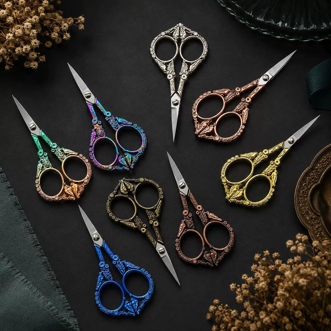 Vintage Peacock Embroidery Scissors – Sharp Stainless Steel Craft & Multi-Purpose Shears
