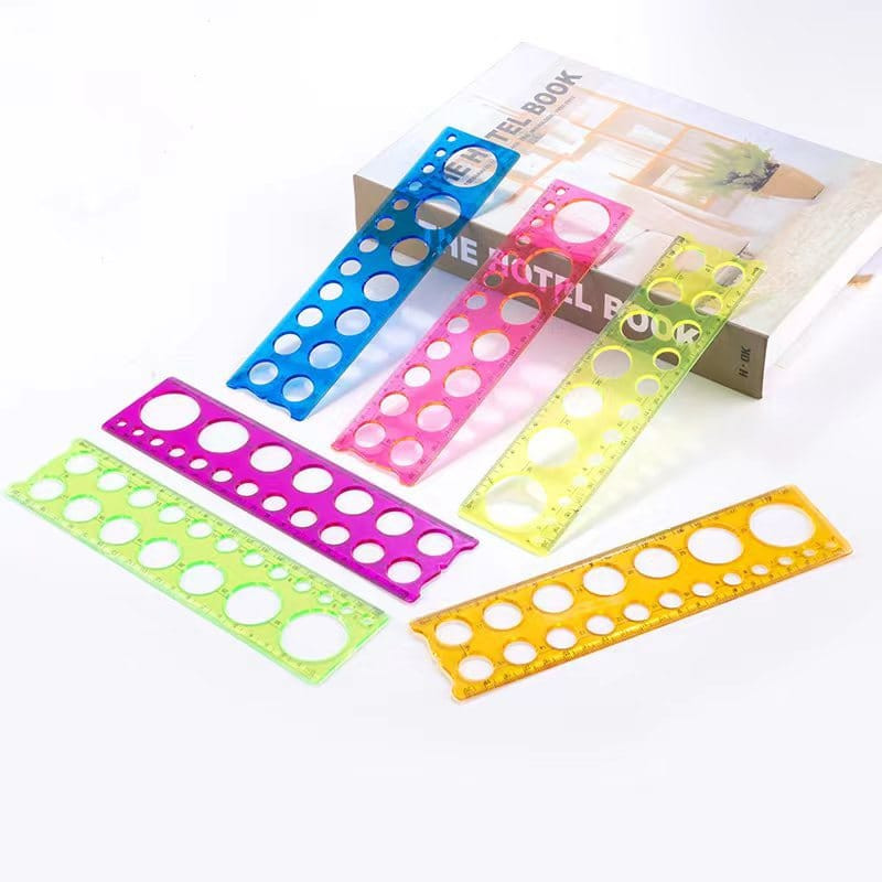 Geometric Circle Template Ruler – PVC Drawing & Geometry Tool