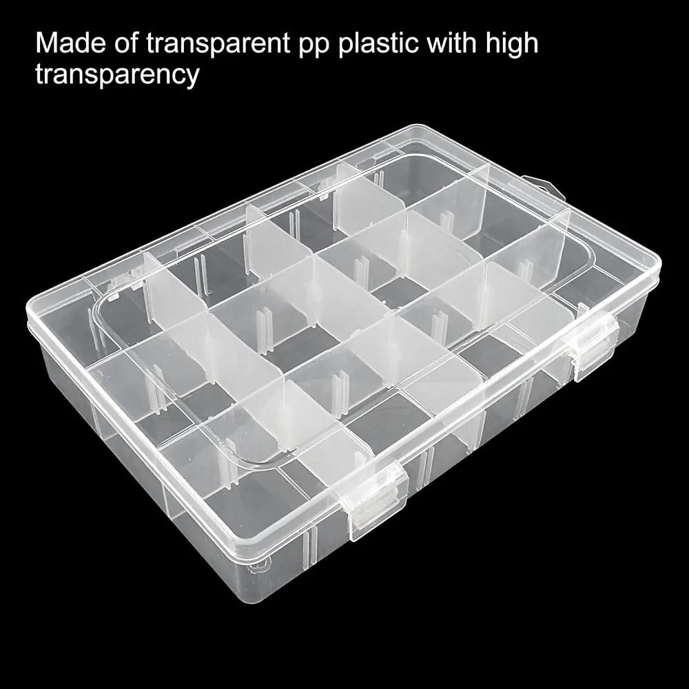 12-Grid Bead & Jewelry Organizer Box with Removable Dividers