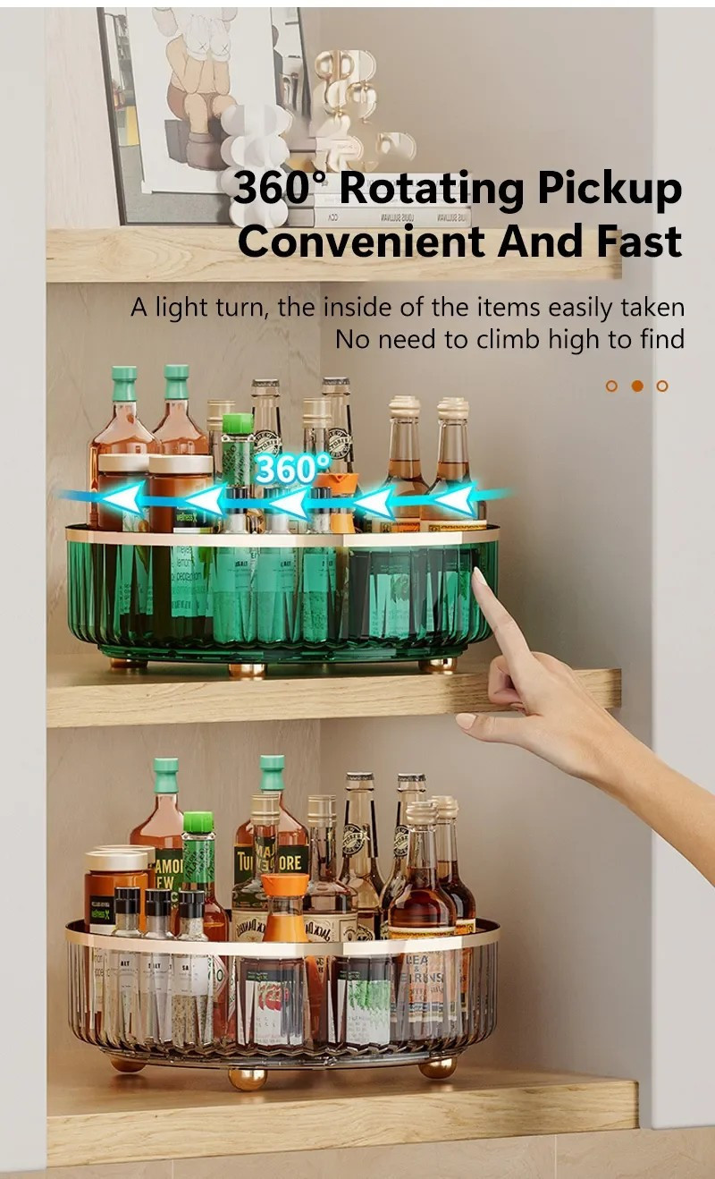 360° Rotating Perfume & Cosmetic Organizer – PVC Makeup Stand | ২৭ সেমি বড় সাইজে