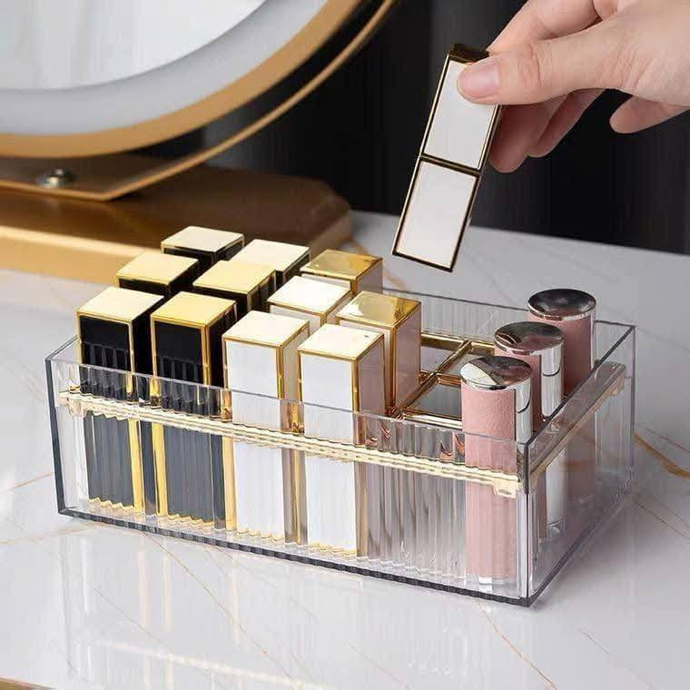 18 Slot Lipstick & Lipgloss Organizer – Transparent PVC Cosmetic Holder
