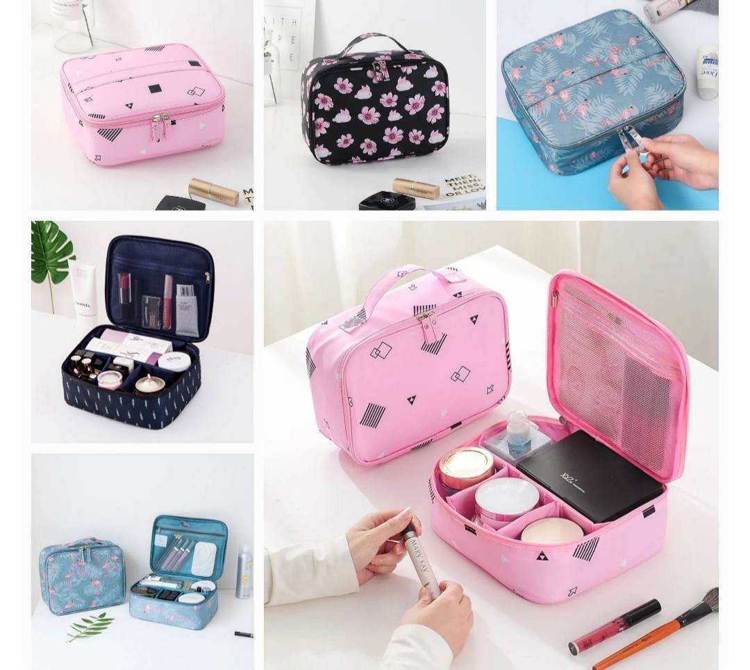 Cosmetic Bag – Travel Makeup Organizer Pouch (Oxford Cloth, Large Capacity)