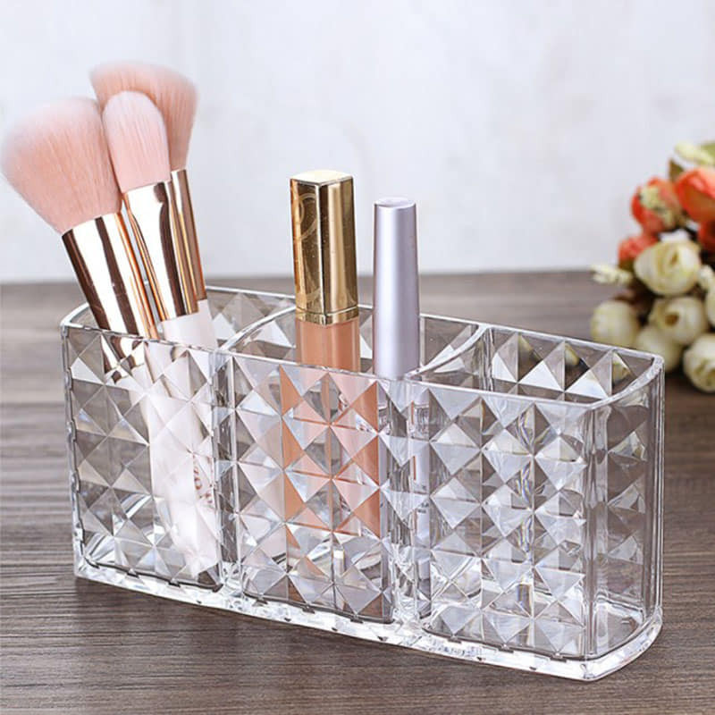 Transparent Makeup Brush Storage – Acrylic Brush Holder & Cosmetic Organizer