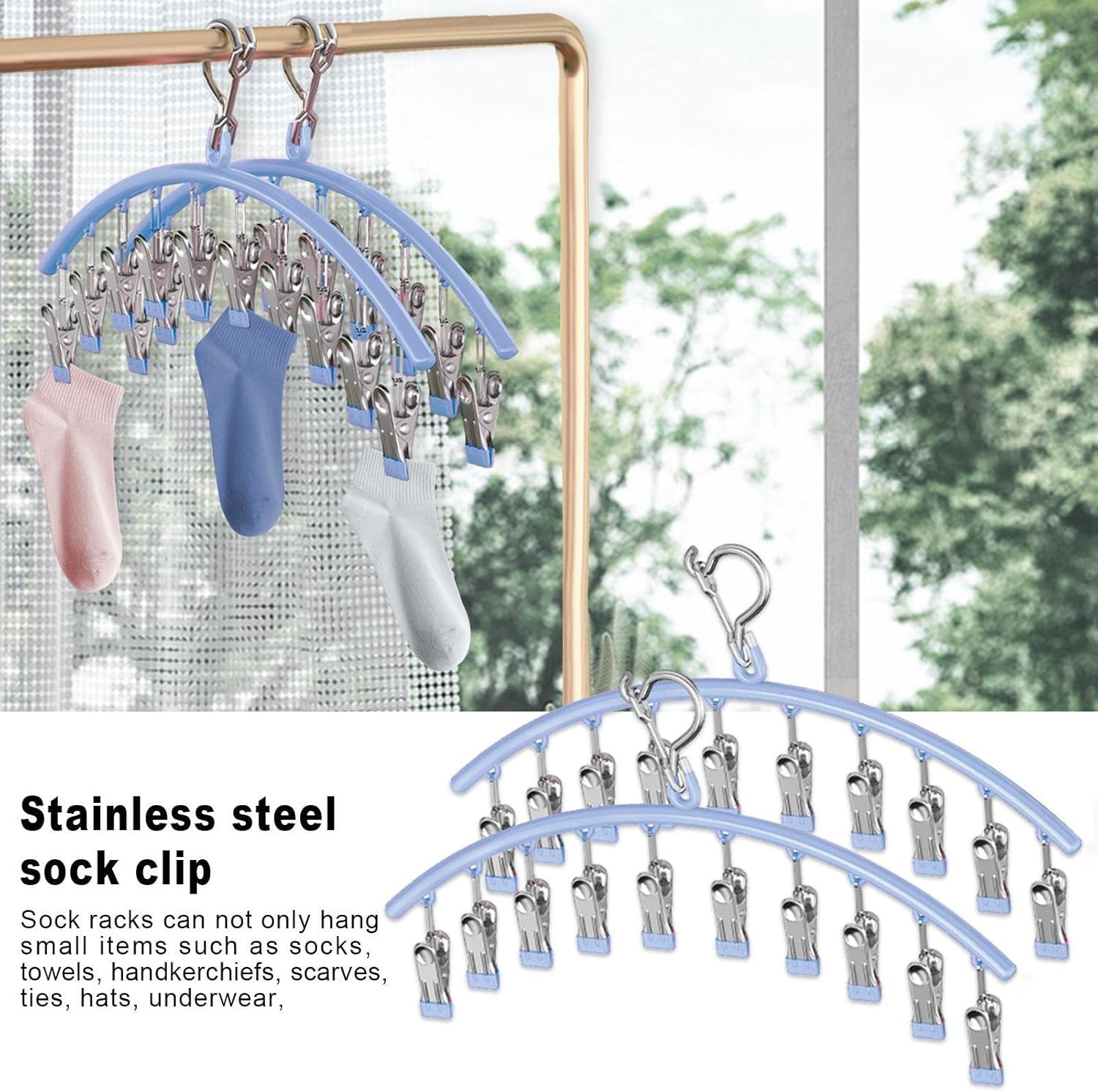 Multi-Clip Stainless Steel Laundry Drying Rack – Durable & Rustproof Clothes Hanger at bornadhara