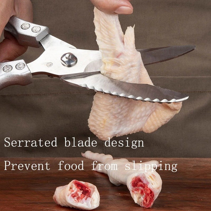 Powerful Chicken Bone Scissors – Stainless Steel Heavy Duty Kitchen Cutting Shears