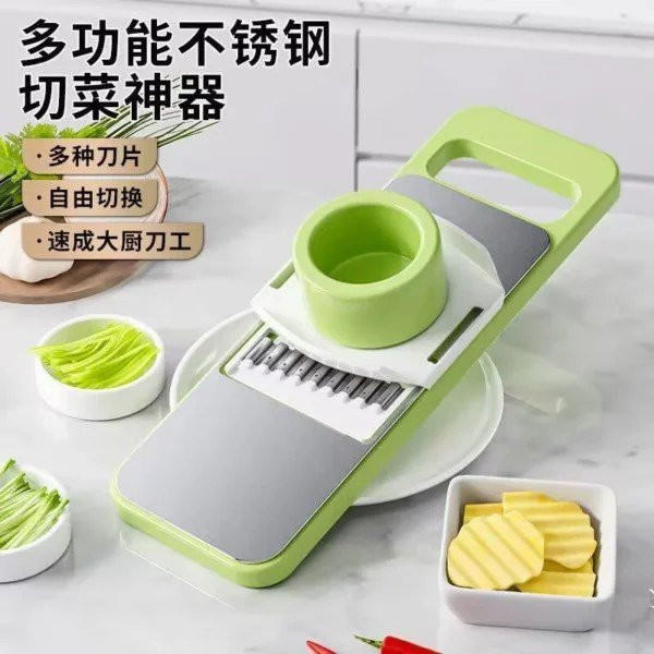 5 in 1 Stainless Steel Multifunctional Fruit & Vegetable Slicer Cutter – Safe & Efficient Kitchen Tool