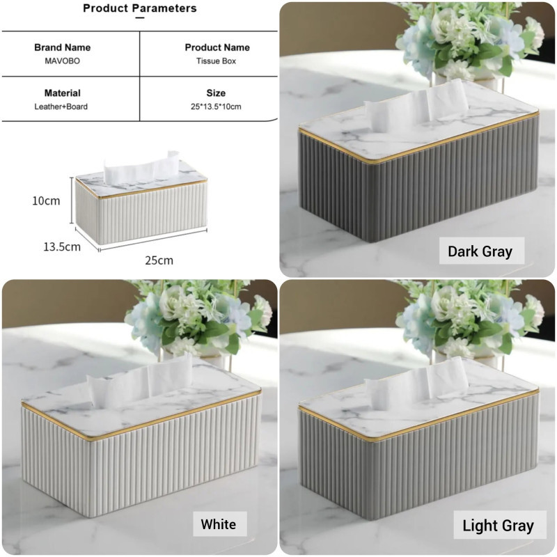 Premium Leather Tissue Box – Modern Handmade Tissue Holder