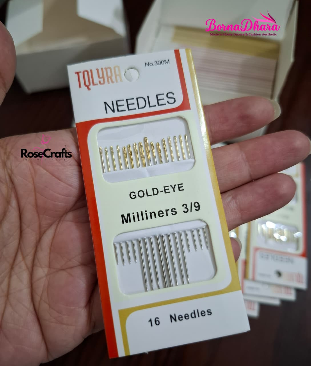 Gold-Eye Milliners Needles – 16-Piece Hand Sewing & Embroidery Set