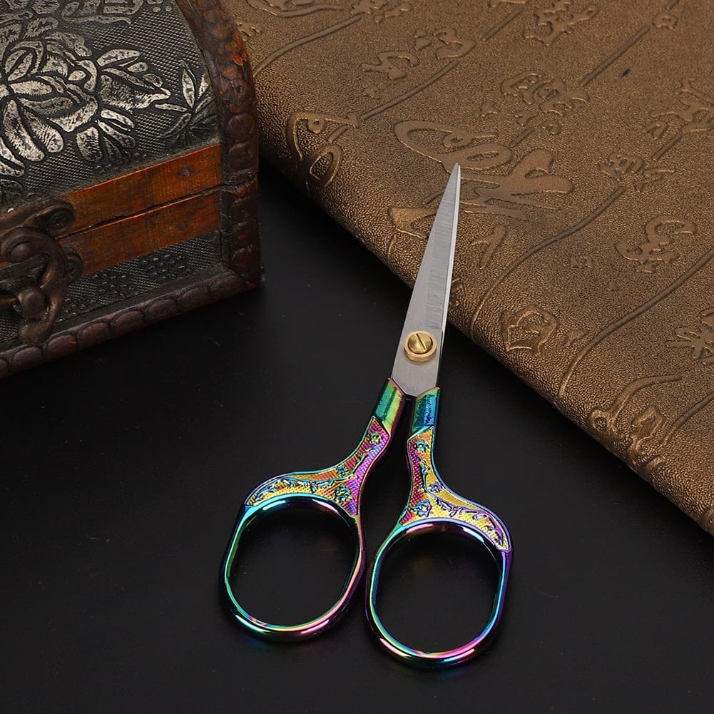 Vintage Rainbow Plum Blossom Embroidery Scissors – Sharp Stainless Steel Craft Shears