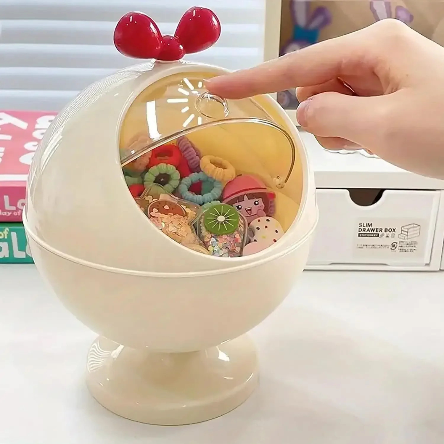 Cute Hair Accessories & Cosmetic Organizer Box